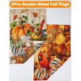 thumbnail image 2 of Set Of 2 Fall Pumpkin Welcome Garden Flags, Double Sided, 12"x18", Polka Dots & Buffalo Plaid, Best For Fall/Thanksgiving Decorations, 2 of 6