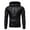Black, variant on XFLWAM Mens Drawstring Hooded Bomber Leather Jacket Lambskin Leather Jackets for Men with Hood Black M