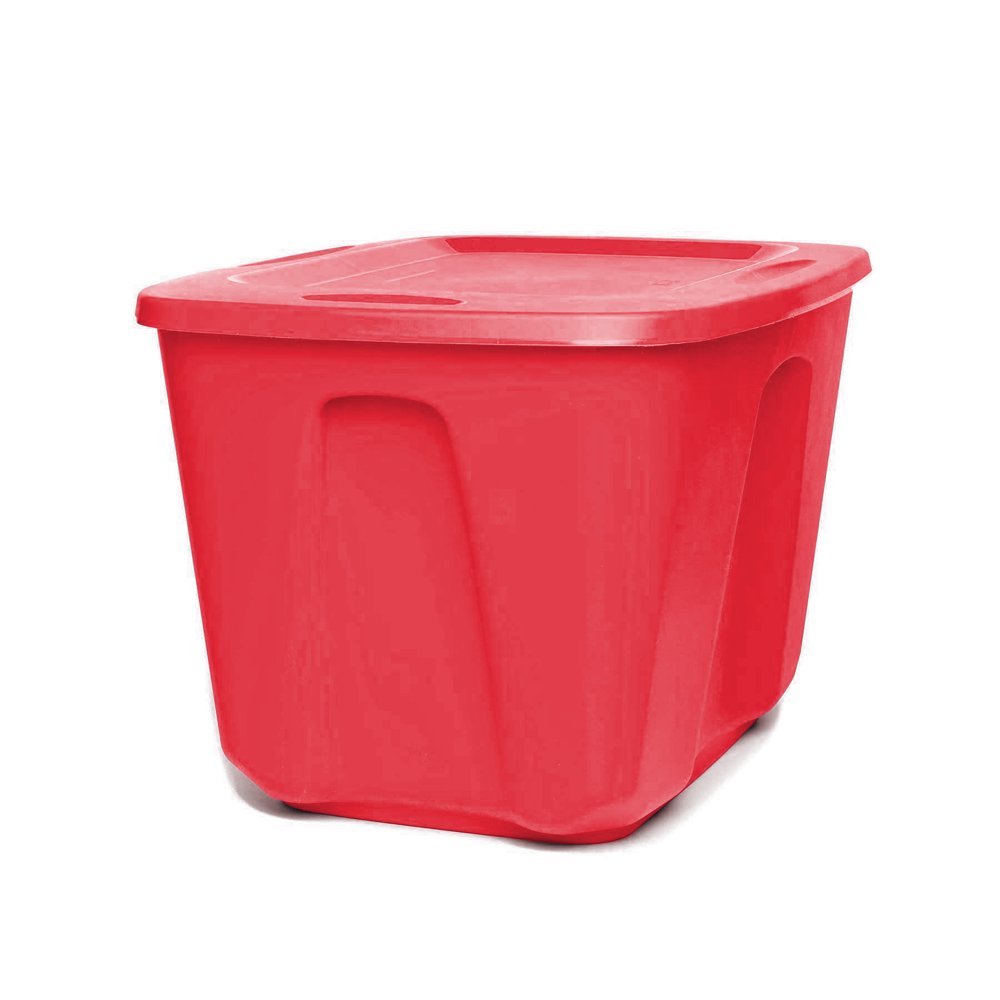 Homz 18 Gallon Red Holiday Storage Container, Set of 4