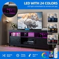 thumbnail image 2 of Dextrus TV Cabinet with Storage, LED Lights, and Power Outlet, TV Stand for Living Room, Bedroom, or Apartment, Accommodate 65 Inch TVs, Black, 2 of 7