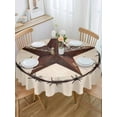 thumbnail image 2 of Round Tablecloth West Texas Star Waterproof Oil Proof Polyester Table Cloth Cover Decor for Home Dining Outdoor,Patio,Parties, 54" Dia. Rustic Country Star, 2 of 9