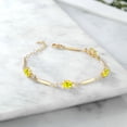 thumbnail image 3 of Gem Stone King 18K Yellow Gold Plated Silver Canary Mystic Topaz and White Moissanite Tennis Bracelet for Women | 3.50 Cttw | Gemstone November Birthstone | Oval 7X5MM | 6 inch + 1 inch Extender, 3 of 4