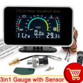 thumbnail image 1 of 3 In 1 Lcd Car Digital Oil Pressure Gauge Voltmeter Water Temp Meter 1/8 Npt Oil Pressure Sensor + Water Temperature Sensor 10mm, 1 of 1