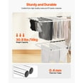 thumbnail image 3 of KFFKFF Clothes Drying Rack, 2-Tier Foldable Laundry Dryer Rack with Sock Clips & 31 Dry Rods, Metal Height Adjustable Drying Racks for Outdoor & Indoor, 3 of 9