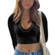 thumbnail image 4 of Txlixc Blusa de mujer, blusa de cuello V de manga larga, blusa de ombligo de primavera y verano Txlixc moda, 4 of 7