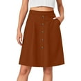 thumbnail image 4 of WTOBBY Ladies' Fashionable Casual High-waisted Button Front Skirt, Women's Tailored Office Daily Wear Skirt with Elegant Design and Comfort Fit,Light Brown L, 4 of 4