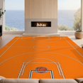 thumbnail image 2 of Design&I 5'x7' Washable Area Rug Snag-Free, Skid-Resistant Basketball Lines Hoop Motif Bold Stripe Border Center Repeating for Dining Room, Under Table, Home Office, 2 of 7