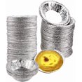 thumbnail image 1 of 100 Pcs Moules Ronds en Papier D\'aluminium de 3 Pieds', Compatibles Congélateur et Four, Idéal pour Cuire des Tartelettes, Quiche, Pouding, pour la Cuisson, la Cuisson, le Rangement et le Réchauffage, 1 of 1