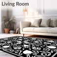 thumbnail image 2 of ODIKA 2'x3' Machine Washable Non-Slip Area Rug, Arcane Gothic Skull with Interlocking Baroque Flourishes High Traffic Rug with Pad, Black, 729557, 2 of 8