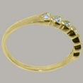 thumbnail image 4 of LBG British Made 9k Yellow Gold Natural Aquamarine Womens Eternity Ring - 33 size options - Size 5, 4 of 9
