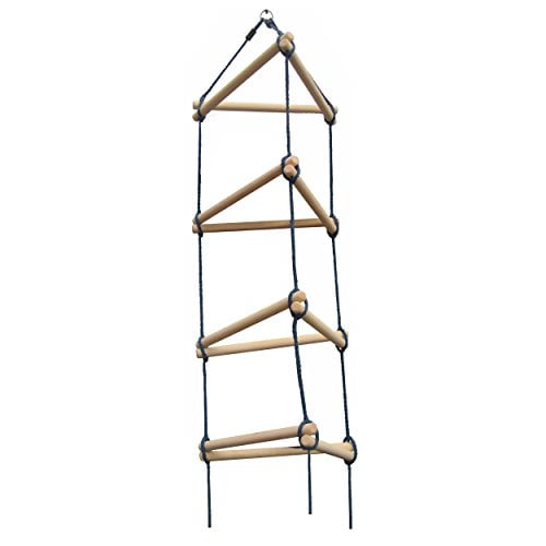 Swing-N-Slide NE 3023 Triangle Rope Ladder Swing Set Climbing Attachment with Ground Anchors, Brown