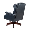 thumbnail image 4 of 14 Karat Home Vegan Leather Office Chair with Arms and High-Back, Height-adjustable Task Chair with 360-degree Metal Wheels, Navy, 4 of 10