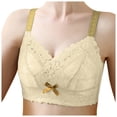 thumbnail image 1 of FhsagQ Bra Womens Bras Plus Size Robe Lace V Wireless Bralette for Women Available in Packs Bras for Women Push up Bra Women's Bras Bodysuit Yellow 34, 1 of 4