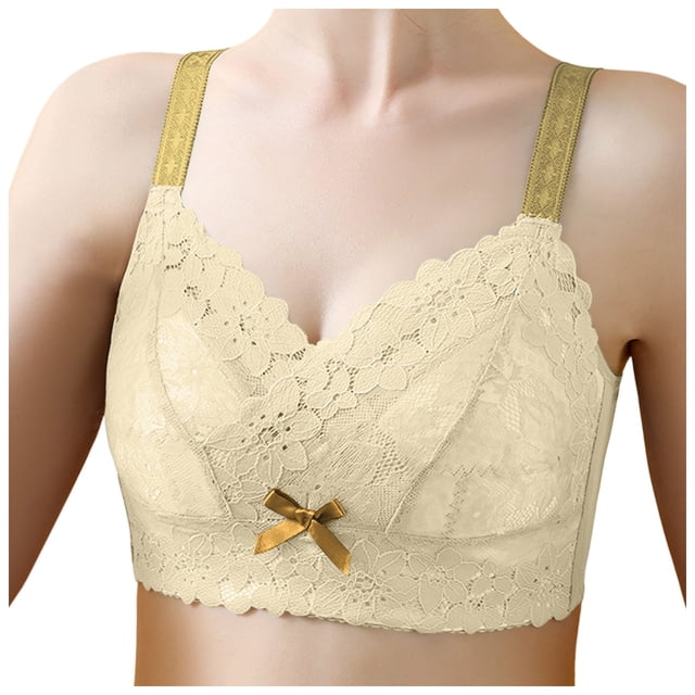 FhsagQ Bra Womens Bras Plus Size Robe Lace V Wireless Bralette for Women Available in Packs Bras for Women Push up Bra Women's Bras Bodysuit Yellow 34