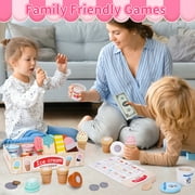 Wooden Ice Cream Toys for Toddlers, Kids Wooden Toys Play Kitchen Accessories, Play Food Sets for Kids Kitchen, Pretend Play Toys Gifts for 3 4 5 Year Old Girls Boys Birthday