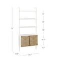thumbnail image 4 of Nathan James Beacon 3-Shelf Bookcase with Seagrass Cabinet, Solid Wood Boho Bookshelf with Storage with Solid Wood Frame, Seagrass/Warm White, 4 of 6