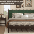 thumbnail image 3 of VIPLOV Wood King Bed Frame with Vintage Wave Headboard,Velvet Upholstered Bed Frame, Mattress Foundation, Easy Assembly, Green, 3 of 6