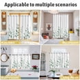 thumbnail image 6 of Sage Green Botanical Kitchen Curtains 63 Inch Length, Pastoral Leaf Watercolor Grommet Top Bedroom Living Room Curtains, Light Filtering Cafe Curtain Drapes 2 Panels Set 84''x63'', 6 of 9