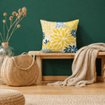 thumbnail image 3 of Sm:)e Yellow Blue Waterproof Dahlia Floral Throw Pillow Covers 18x18 Inch Set of 2, Outdoor Farmhouse Decorative Square Cushion Cases for Patio, Living Room, Sofa, Bed, 3 of 9