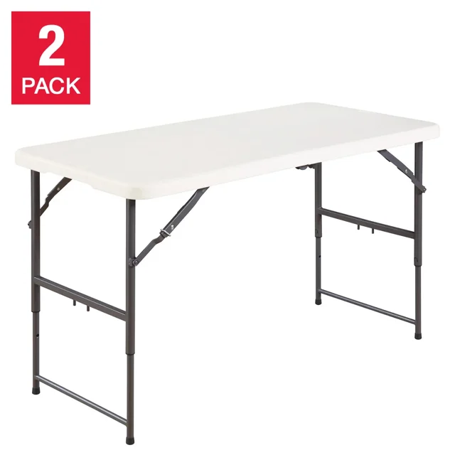 Star Elite 121.9 cm (4 ft.) Centre-Fold Table, 2-Pack – Sturdy, Foldable & Multi-Purpose