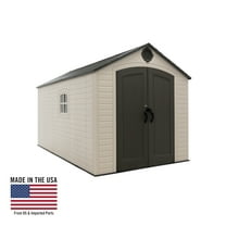 Lifetime Lockable  DIY Polyethylene Storage Shed, 90 Sq. ft., 8' x 12.5', Tan & Gray (60395)