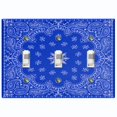 thumbnail image 1 of Metal Light Switch Plate Cover Blue Floral Bandana Paisley Tile Pattern TIL053, 1 of 13
