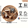 thumbnail image 2 of 2D Flat, Coffee Time Imitation Wooden Kitchen Decor, 8" Round Aluminum Wall Art Sign, Metal Signs, Wall Decor For Kitchen, Door, Office, Coffee, Bedroom Decor, Best Gifts For Home, 2 of 6