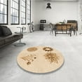 thumbnail image 3 of Ahgly Company Indoor Round Patterned Bronze Brown Area Rugs, 8' Round, 3 of 6