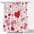 thumbnail image 5 of Valentine''s Day Shower Curtain Red Heart Romantic Love Dreamy Lovely Cute Heart Modern Sweet Love Couple Wedding Bath Curtain with Hooks, 5 of 6