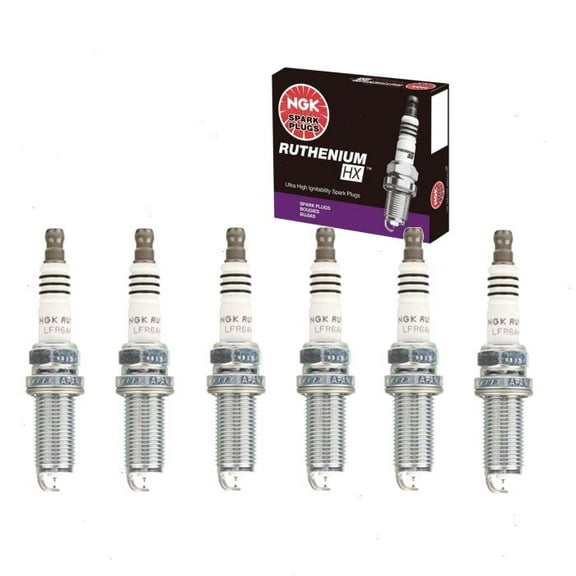 6 pc NGK Ruthenium HX Spark Plugs compatible with Lexus IS300 3.5L V6 2016-2017