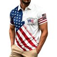 thumbnail image 5 of XinghaiYIDE Mens Big And Tall Polo Shirts Plus Size US Flag Graphic Short Sleeve Breathable Collared Casual Top S-5XL, 5 of 5