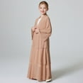 thumbnail image 4 of Xiaowennn Kids Chiffon Abaya For Girls Open Front Cardigan Dress Robe Dress Size 5, 4 of 8