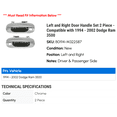 thumbnail image 2 of Left and Right Door Handle Set 2 Piece - Compatible with 1994 - 2002 Dodge Ram 3500 1995 1996 1997 1998 1999 2000 2001, 2 of 2