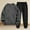 *Gray, variant on ClodeEU Women's 2 Piece Sportswear Set ,Round Neck Long Sleeve Sweatshirts and Cuffed Joggers Set Black,Womens Plus M