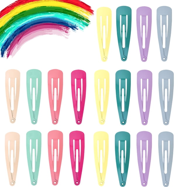 40 pinzas para el cabello de 2 pulgadas, accesorios para pinzas para el cabello con hebilla de metal para mujer, pinzas de gota de color