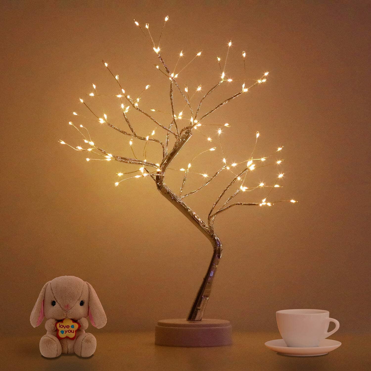 Firefly Tree Lamp - 20'' Fairy Light Spirit Tree,108 LED Lights Bonsai Tree Lamp DIY Artificial Light Tree Lamp Decoration for Gift Home Wedding Festival Holiday (Warm White)