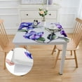 thumbnail image 2 of WYYP Purple Flowers Green Leaves Square Tablecloth Outdoor Fitted 100% Polyester Fiber 36*36, 2 of 8