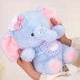thumbnail image 4 of Stuffed Animal, Elephant Toys, Cute Plush, 10 In, Stuffed Animal for Student, Blue Stuffed Animal, Pink Bow, Ear, Student Toys, Toys, Seated Plush, Nursery Display, 1 Pc, 4 of 6