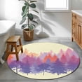 thumbnail image 3 of Watercolor Forest Silhouette Round Area Rug 4Ft Washable Circle Rugs for Bedroom Dining Room, Retro Abstract Forest Trees Cream Non-Slip Carpet Floor Mats Indoor Outdoor Carpet Runner Home Decor, 3 of 8