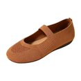 thumbnail image 2 of Womens Breathable Ventilated Knit Mesh Mary Jane Shoes, Elastic Single Strap Slip On Flats, Shock Absorbing Lightweight Daily Walking Footwear, 2 of 8