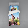 thumbnail image 1 of Ambesonne Easter Bedding Set 3 Pcs, Eggs and Fluffy Bunny, Twin XL, Multicolor, 1 of 3