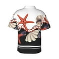 thumbnail image 3 of Daiia Starfishes Shells Hawaiian Shirt for Men Gentle Cotton Regular Short Sleeve Casual-XX-Large, 3 of 9
