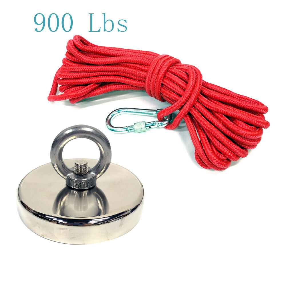 Fishing Magnet Kit UPTO 1000 LBS Pull Force Neodymium With Rope Carabiner Stong 