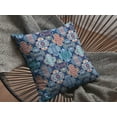 thumbnail image 3 of 18â€ Turquoise Red Trellis Indoor Outdoor Throw Pillow, 3 of 5