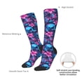 thumbnail image 4 of Susaid Blue Skull Flower Print Thermal Winter Socks for Men and Women, Warm Crew Hiking Socks, for Boots and Outdoor Activities, 4 of 6