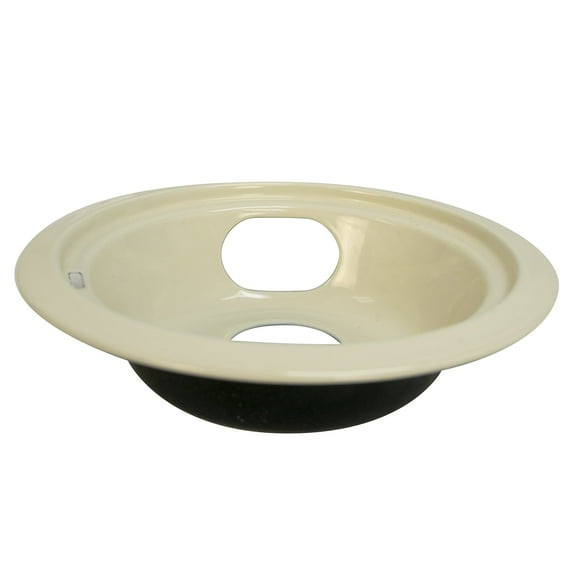 Range Kleen Style C - Small 6 inch Heavy Duty Almond Porcelain Drip Pan