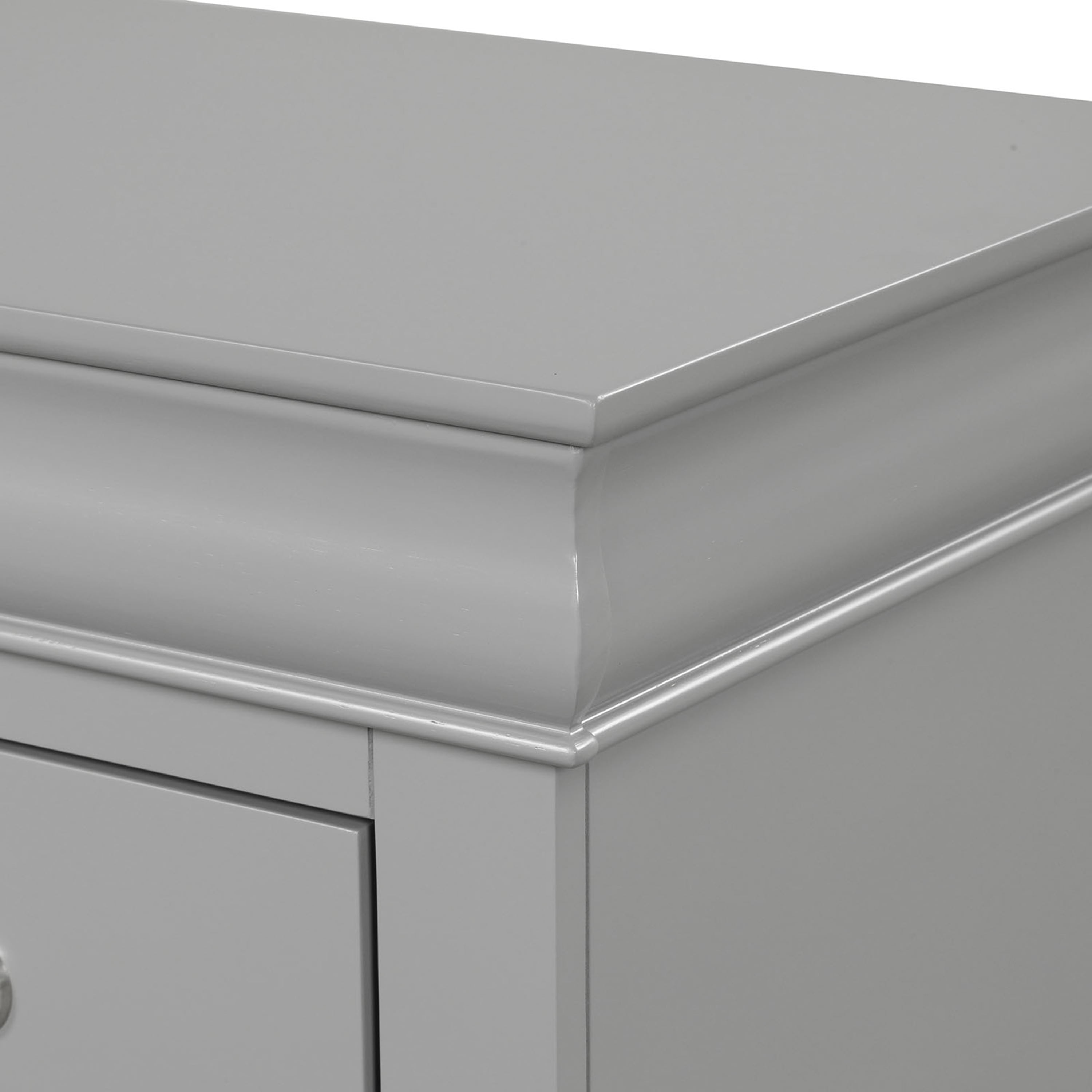 Furniture of America Vrai Modern 6-Drawer Dresser with Mirror, Gray