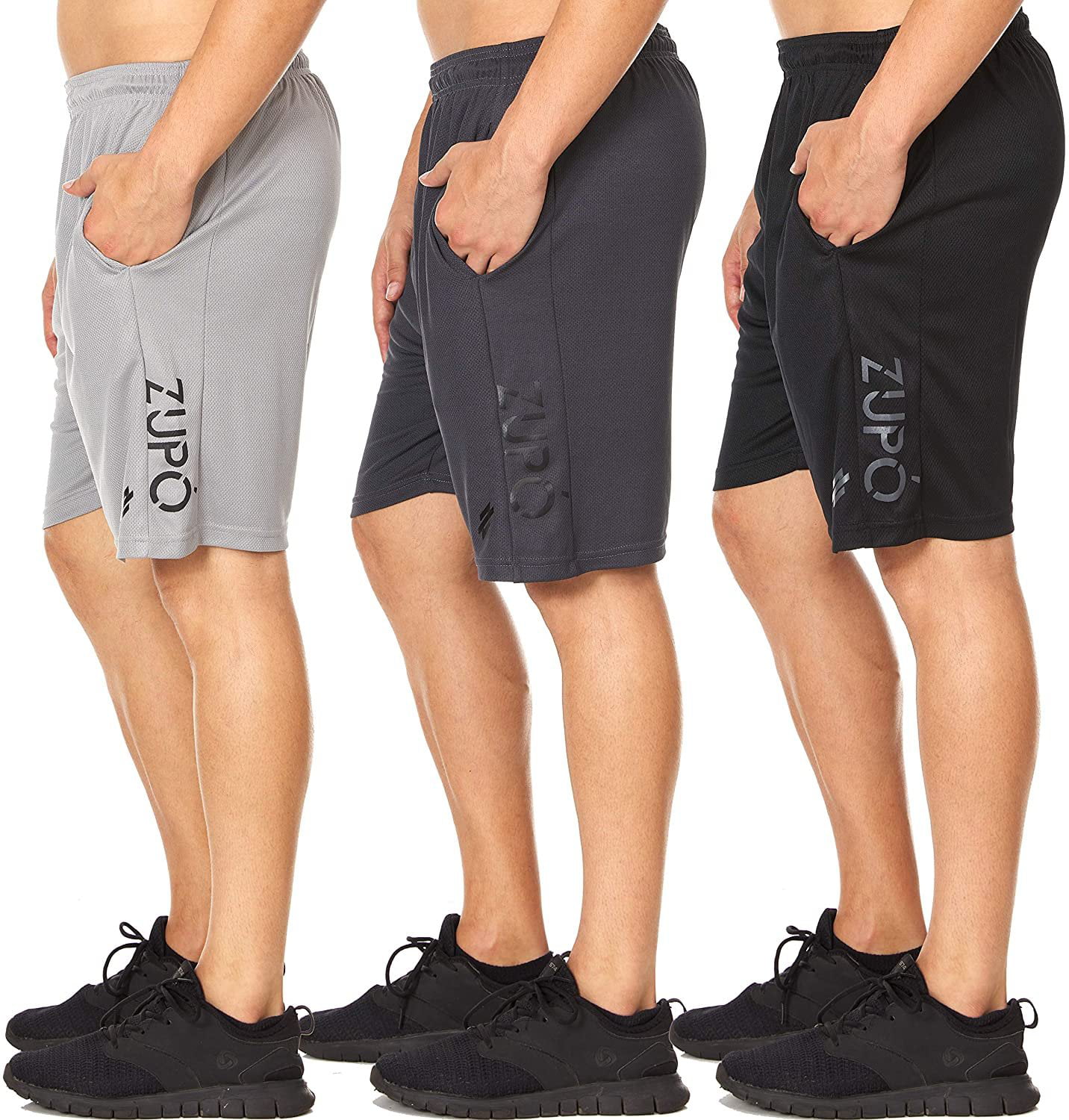 Zupo 3 Pack Men's Running Active Performance Athletic Workout Gym Shorts... 