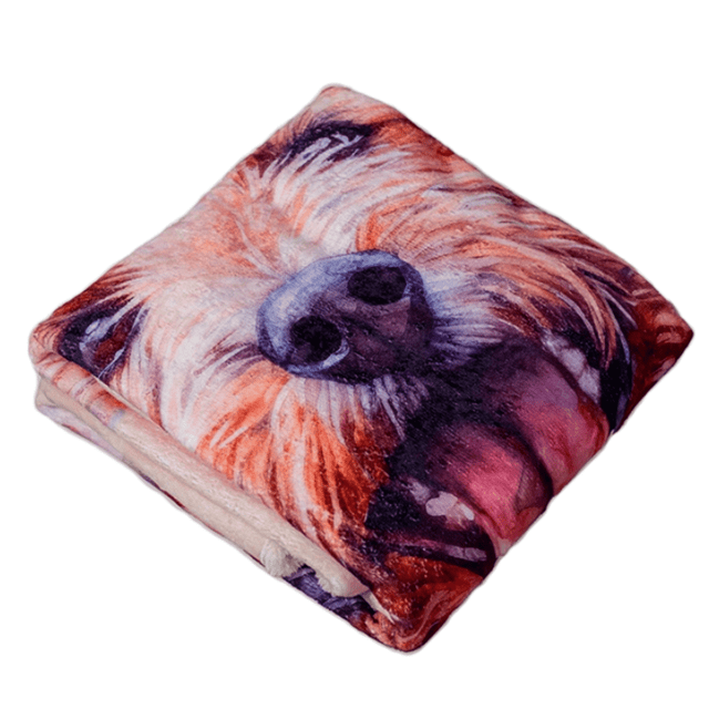 Pets, Paws and Ideas Couverture Imperméable pour Animaux de Compagnie pour Chiens et Chats, Protecteur Réversible pour Meubles, Lit et Canapé, Anti-Éclaboussures, Lavable, Housse Douce en Flanelle Sherpa, Design Terrier