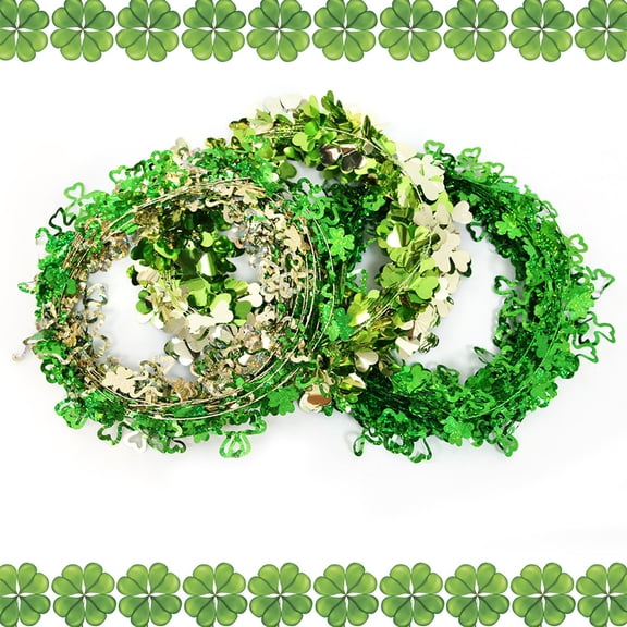 Viflosae Spring Wreath St. Patricks Day Decorations Saint Patrick's Day Garland Green Garland St. Patrick's Day Garland Irish Festive Four-Leaf Wreath for Holiday Ornament